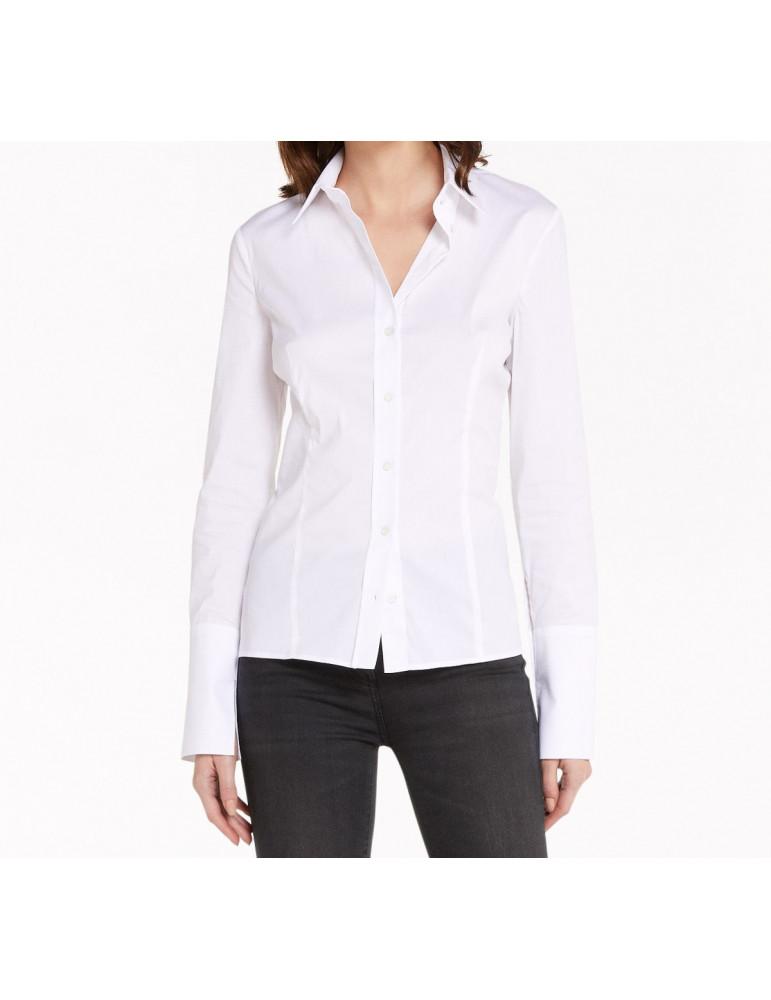 Patrizia Pepe - CAMICIA DONNA A MANICHE LUNGHE SLIM FIT IN POPELINE STRETCH CC0356 A01
