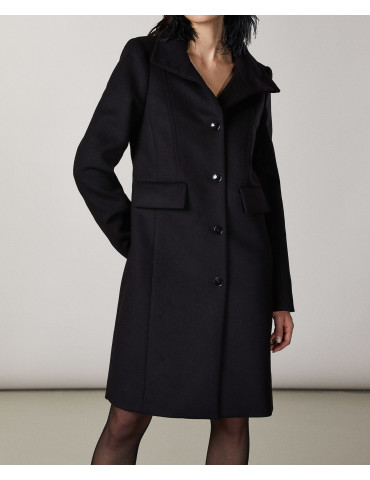 PATRIZIA PEPE - ESSENTIAL women's coat with ribbing 2O0037 A171
