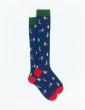 Long socks for men Gallo light cotton blue English fantasy Christmas objects AP513174