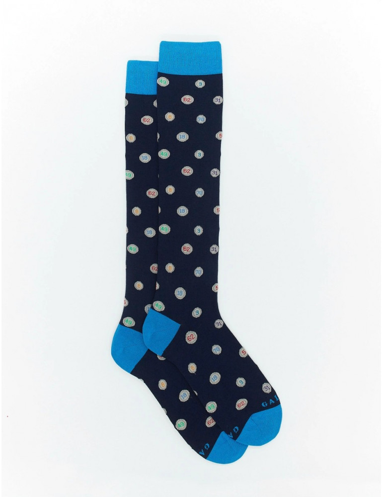 Long socks for men Gallo light cotton blue English squirrel pattern AP513236