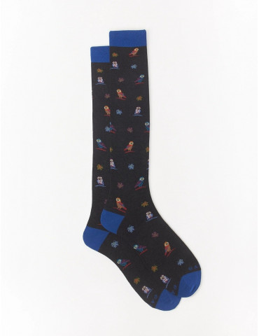 Long socks for men Gallo light cotton bingo pattern AP513311