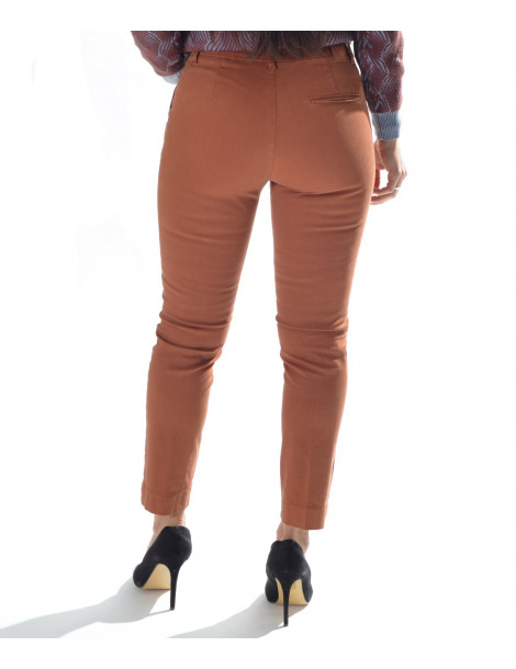 WHITE WISE - Women's trousers with belt loops 1A850