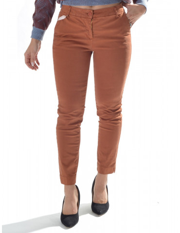 WHITE WISE - Women's trousers with belt loops 1A850