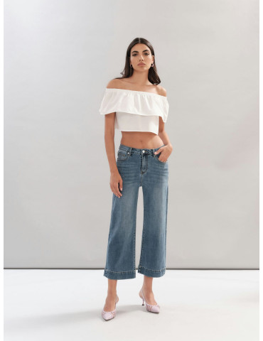 White Wise | MARTINA-JEANS PALAZZO CALF LENGHT - WW29364
