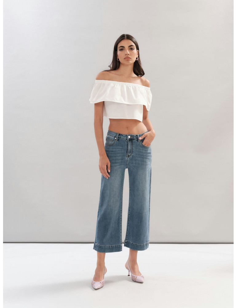 White Wise | MARTINA-JEANS PALAZZO CALF LENGHT - WW29364