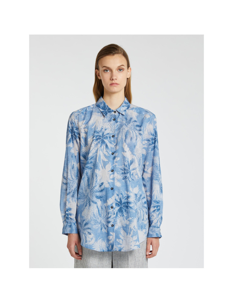 Iblues - Camicia in mussola di cotone stampata Donna Emotions - Picture 7 of 10